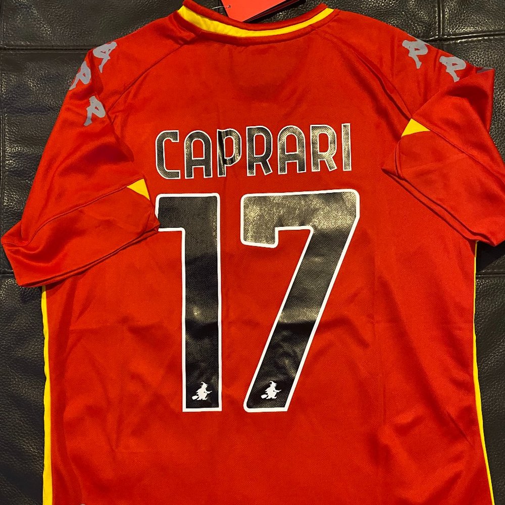 Kappa brand ITALY CAGLIARI CALCIO GIANLUCA CAPRARI Men's JERSEY Sz S or M New